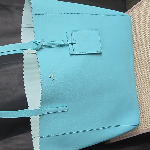 Kate Spade Light Blue Scalloped Tote - Picture 8 of 14